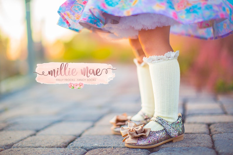 Baby Girl Knee High Socks Cable Knit with Ruffle Available in Multiple Colors and Sizes
