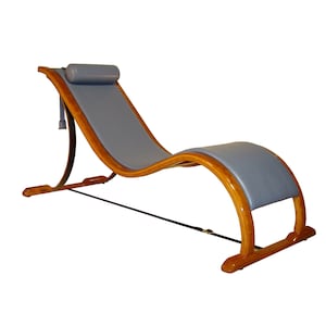 Modern bent-wood chaise lounge with a naughty secret - Heartwood Cherry