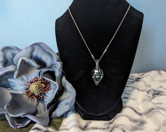 Glass Encased Opal Necklace - Diamond Shaped