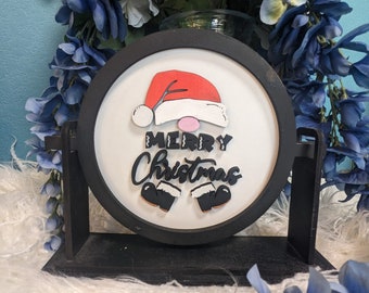 Tabletop Sign Sitter - Merry Christmas Gnome