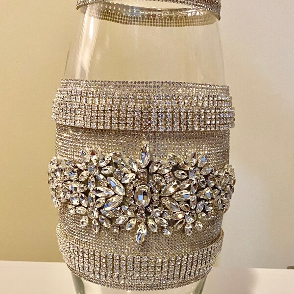 Rhinestone Vase Etsy