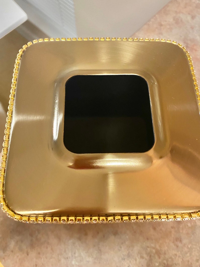 Rhinestone Crystal Black and Gold Bathroom Accessories Etsy