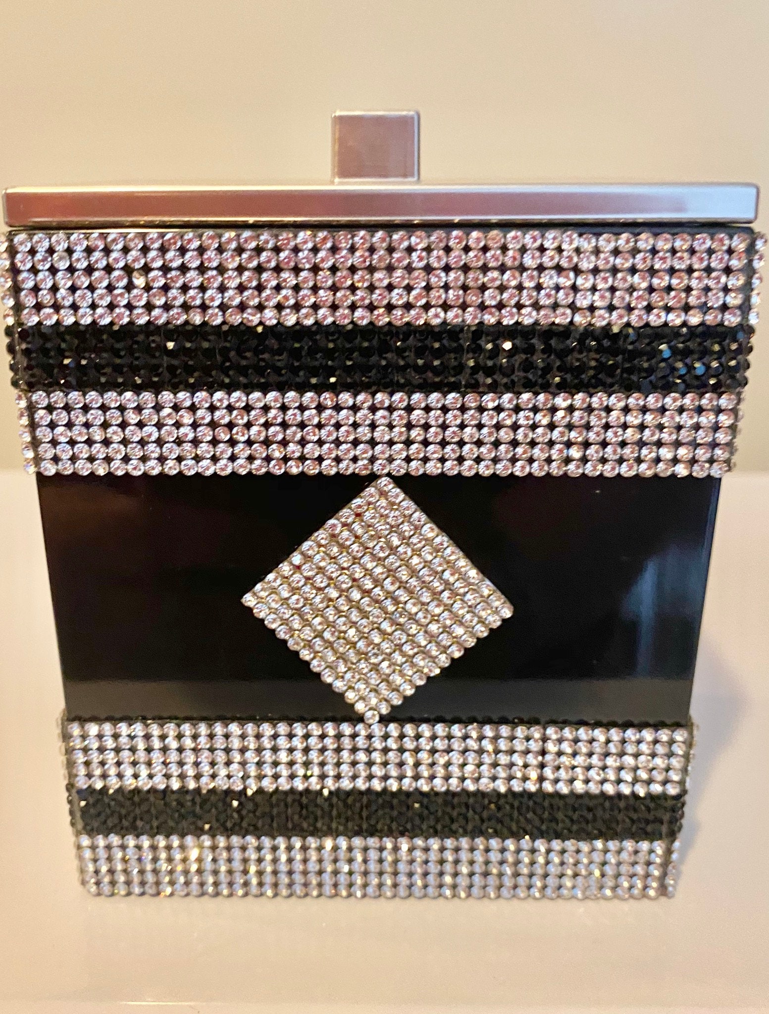 Rhinestone Crystal Silver and Black Bathroom Accessories Etsy