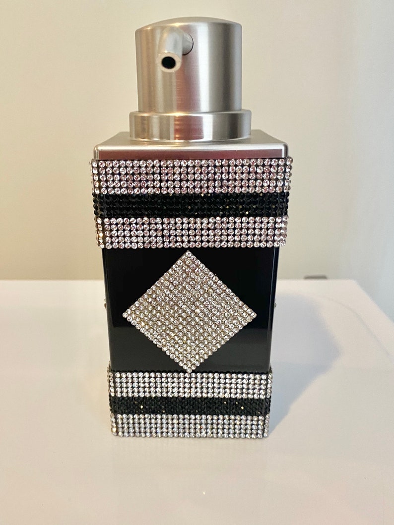 Rhinestone Crystal Silver and Black Bathroom Accessories Etsy