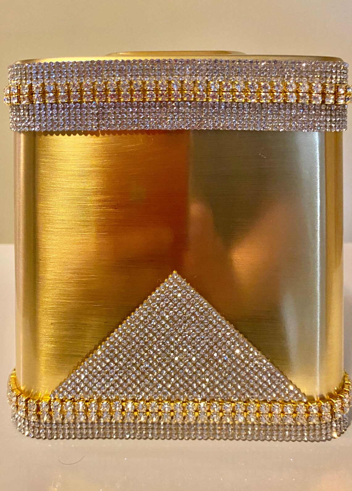 Rhinestone Crystal And Gold Tissue Box Cover Etsy