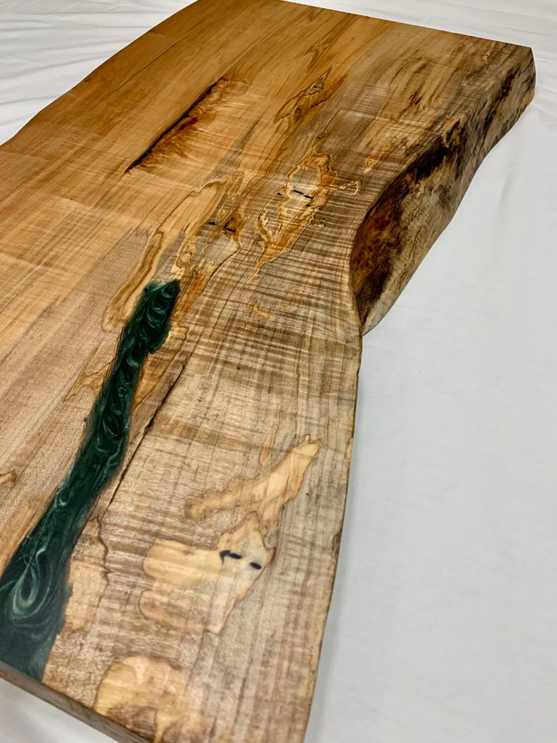 Live Edge Ambrosia Maple Coffee Table Top Etsy