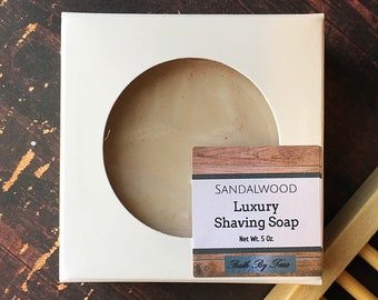 Gift For Men / Mens Shaving Luxury Soap With Wooden Soap Dish / Father Gift