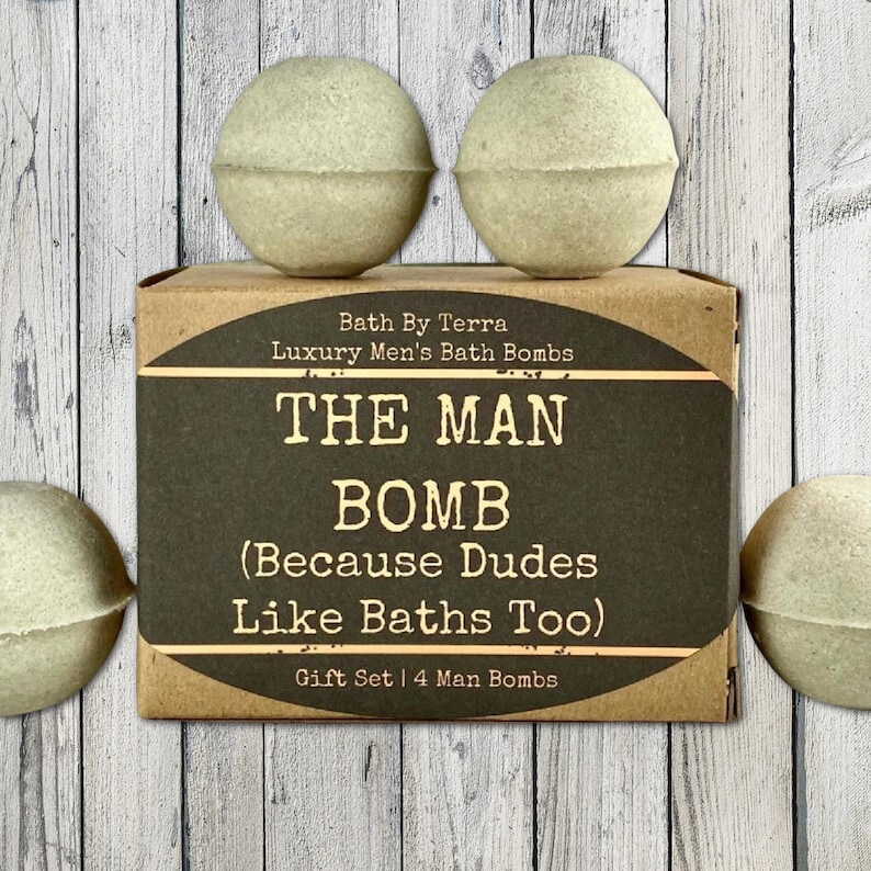 Regalo para él: Bombas de baño (Set de 4 bombas para hombre, aroma a sándalo) imagen 3