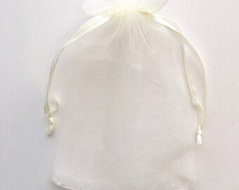 60 Ivory Organza Bags For Soap Favors /  4x6 Inches