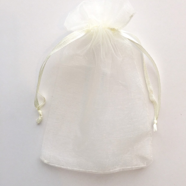 10 Ivory Organza Bags For Soap Favors / 4x6 Inches