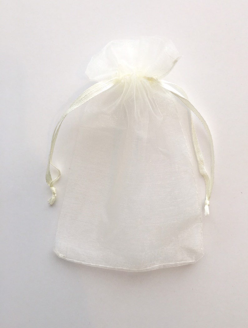 10 Ivory Organza Bags For Soap Favors / 4x6 Inches image 1