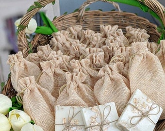 10 Rustic Wedding Favors / Baby Shower Favors / Soap Favors