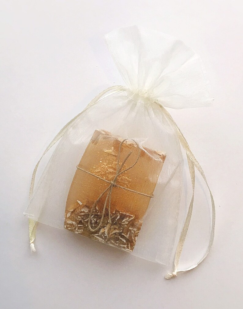 10 Ivory Organza Bags For Soap Favors / 4x6 Inches image 5