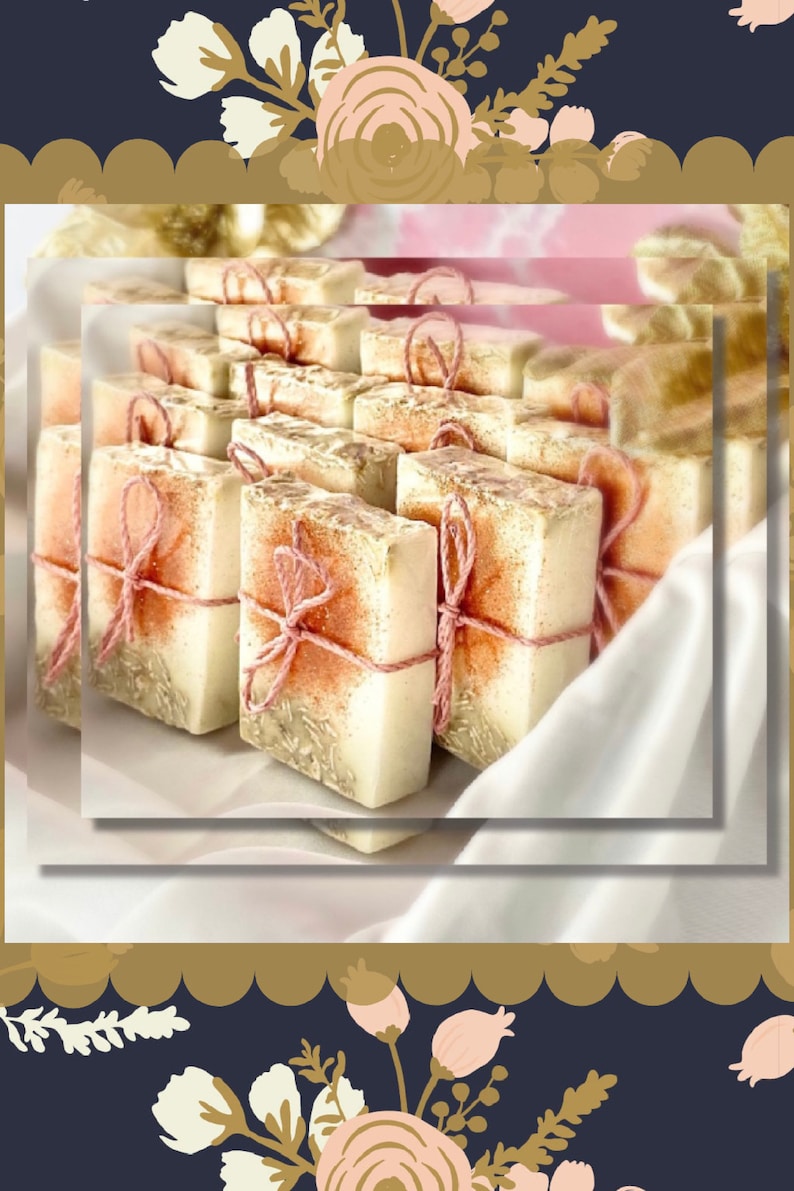 5 Gifts for Her / Rose Gold Glitter Soap Favors / Girl Shower Etsy