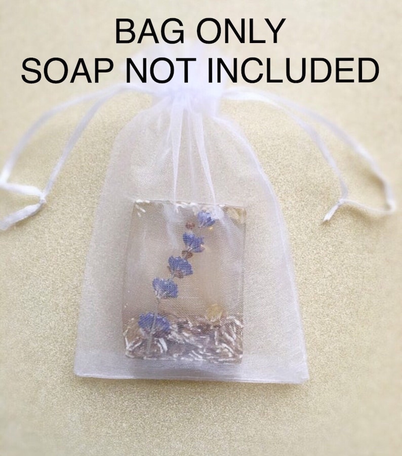 10 Ivory Organza Bags For Soap Favors / 4x6 Inches image 4