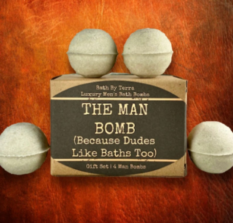 Regalo para él: Bombas de baño (Set de 4 bombas para hombre, aroma a sándalo) imagen 4