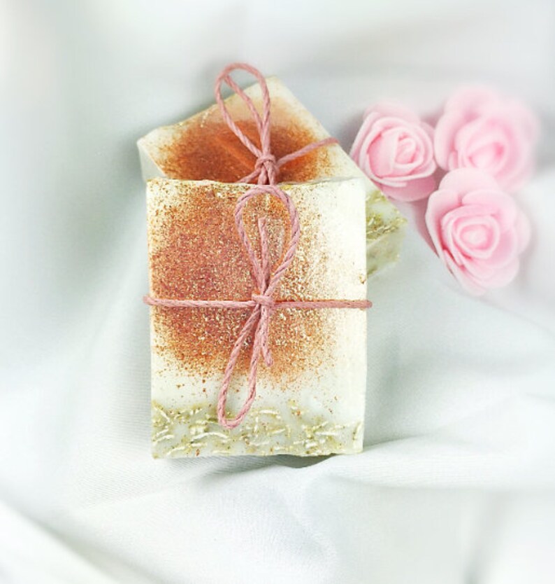 5 Gifts for Her / Rose Gold Glitter Soap Favors / Girl Shower Etsy