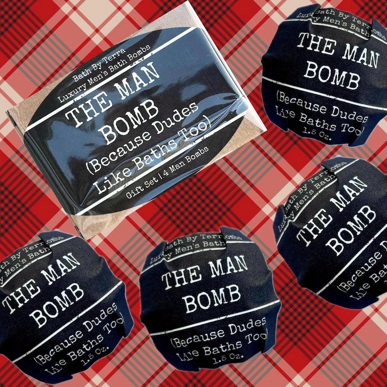 Regalo para él: Bombas de baño (Set de 4 bombas para hombre, aroma a sándalo) imagen 1