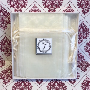 10 Ivory Organza Bags For Soap Favors / 4x6 Inches image 2