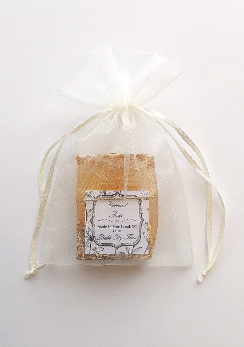 10 Ivory Organza Bags For Soap Favors / 4x6 Inches image 6