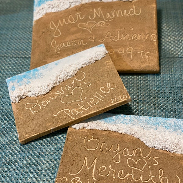 Personalized Name, date or special quote in the sand.