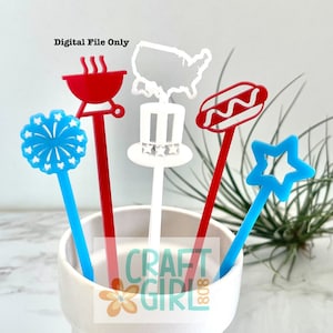 Patriotic Drink Swizzle Sticks - Digital SVG & PDF Laser Ready Files