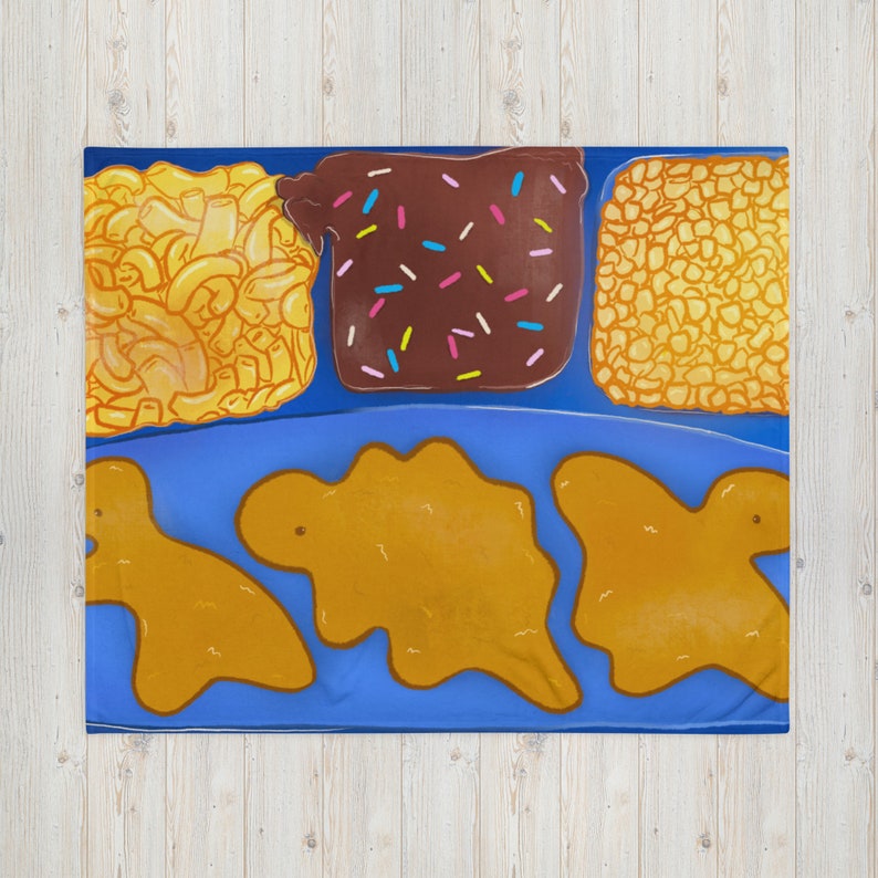 Kidcore Dino Nugget Throw Blanket Etsy