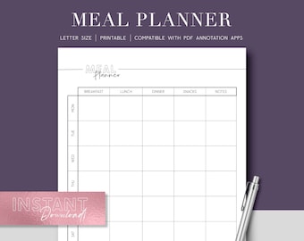 Meal Planner, Blank Meal Planner