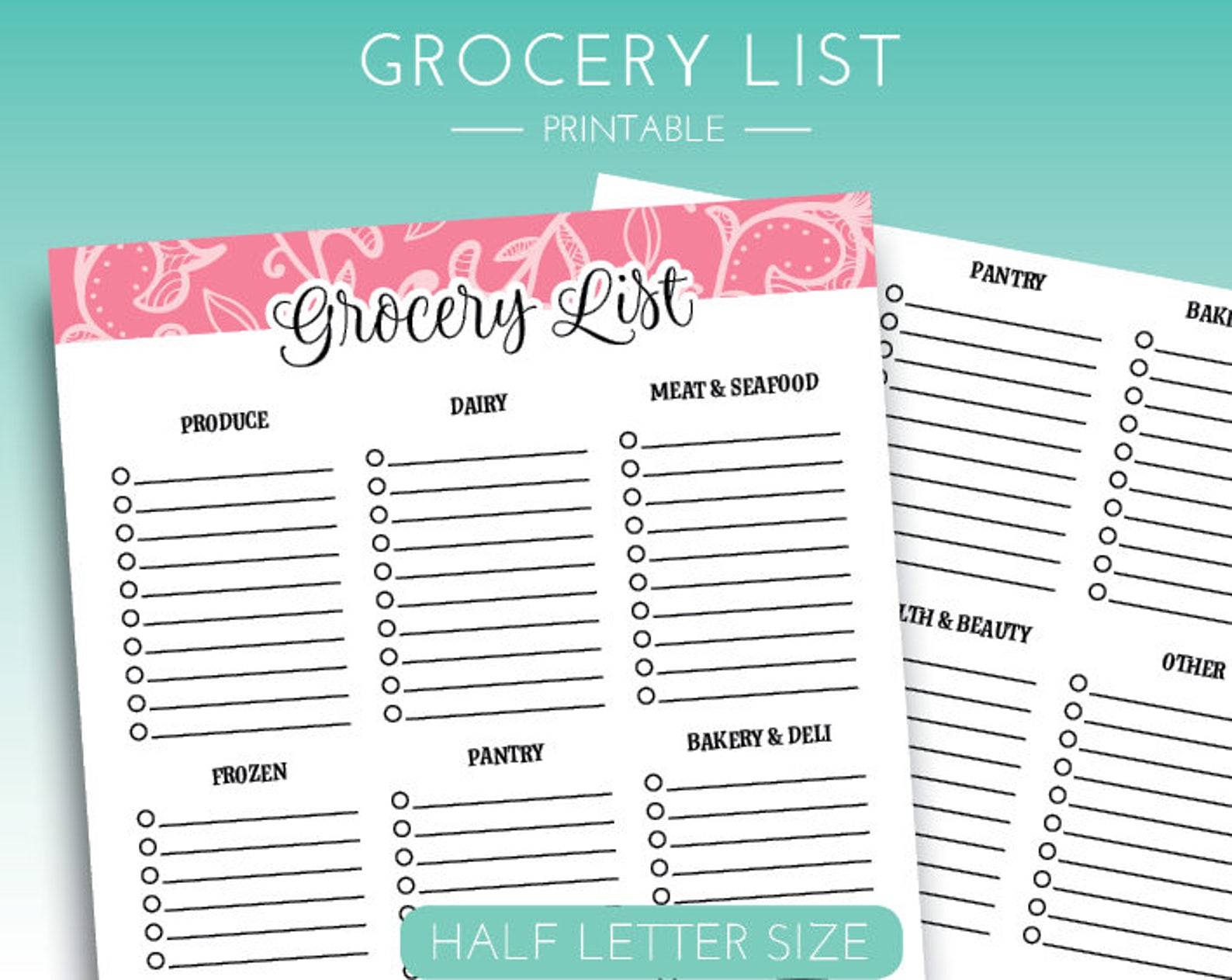 grocery list printable grocery list grocery planning etsy