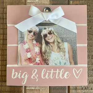 big and little or big & lil Sorority Frame- Sorority Sisters Hand-Painted Wood Frame in a variety of colors. Great for Big Reveal!