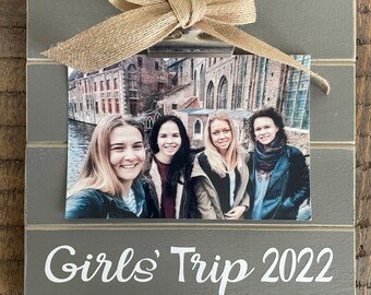 Girls’ Trip or Girls Weekend Frame- Wood Frame Hand-Painted in a variety of colors. Perfect way to display your pic of your girls’ trip!