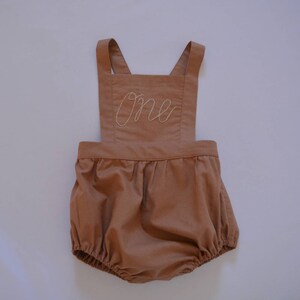 Handmade Cotton Baby Romper, Embroidered Summer Overalls
