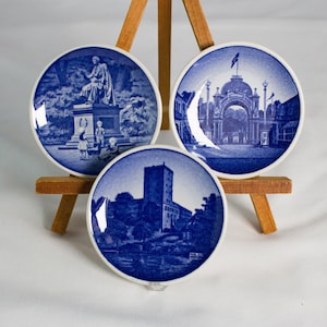 Royal Copenhagen Miniature Plates - Blue and White - 6 with 3 Different Scenes