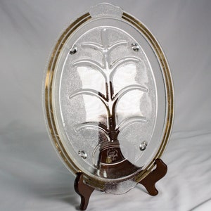 Fire King Ware Glass Meat Platter / Tray - Tree of Life Pattern - Vintage Mid-Century