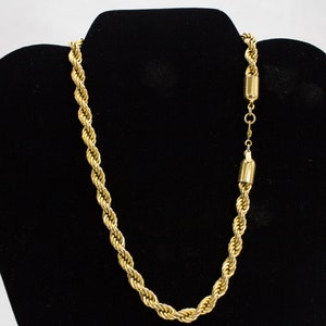 Vintage Monet Twisted Rope Goldtone Necklace - 15"