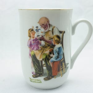 The Toy Maker Norman Rockwell Museum Commemorative Mug with Gold Leaf