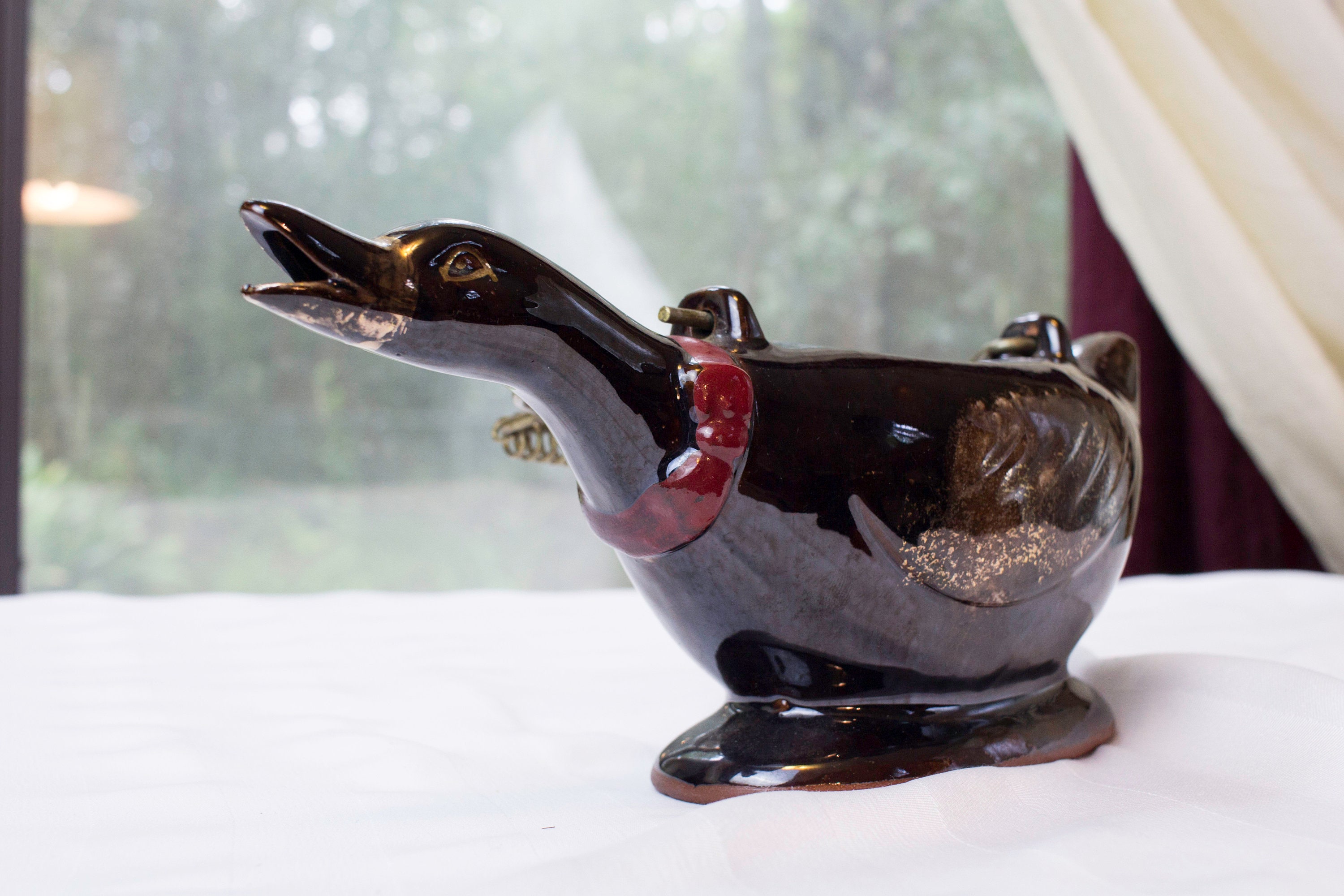 Art & Collectibles Redware Duck Teapot Japan no top Fine Art Ceramics