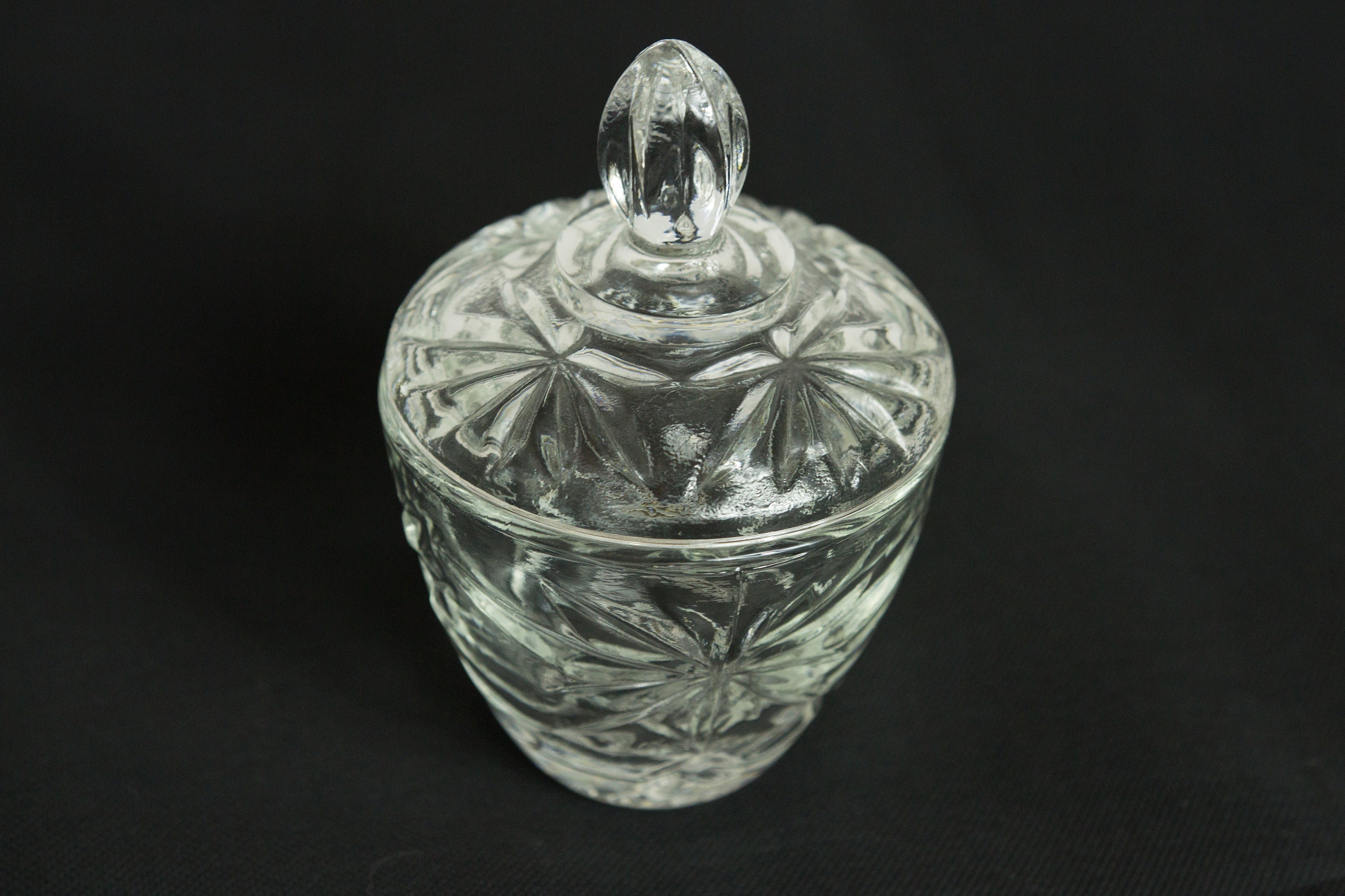 Vintage Pressed Glass Sugar With Lid - Etsy