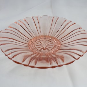 Pink Depression Glass Candy Dish Footed &quot;Old Cafe&quot; - Anchor Hocking