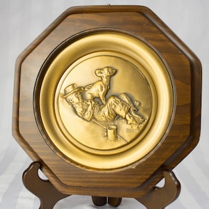Bronze Norman Rockwell Plate « A Boy and His Dog » Interprété par Bill Mack - Brown - Bigelow 1978 Numéroté