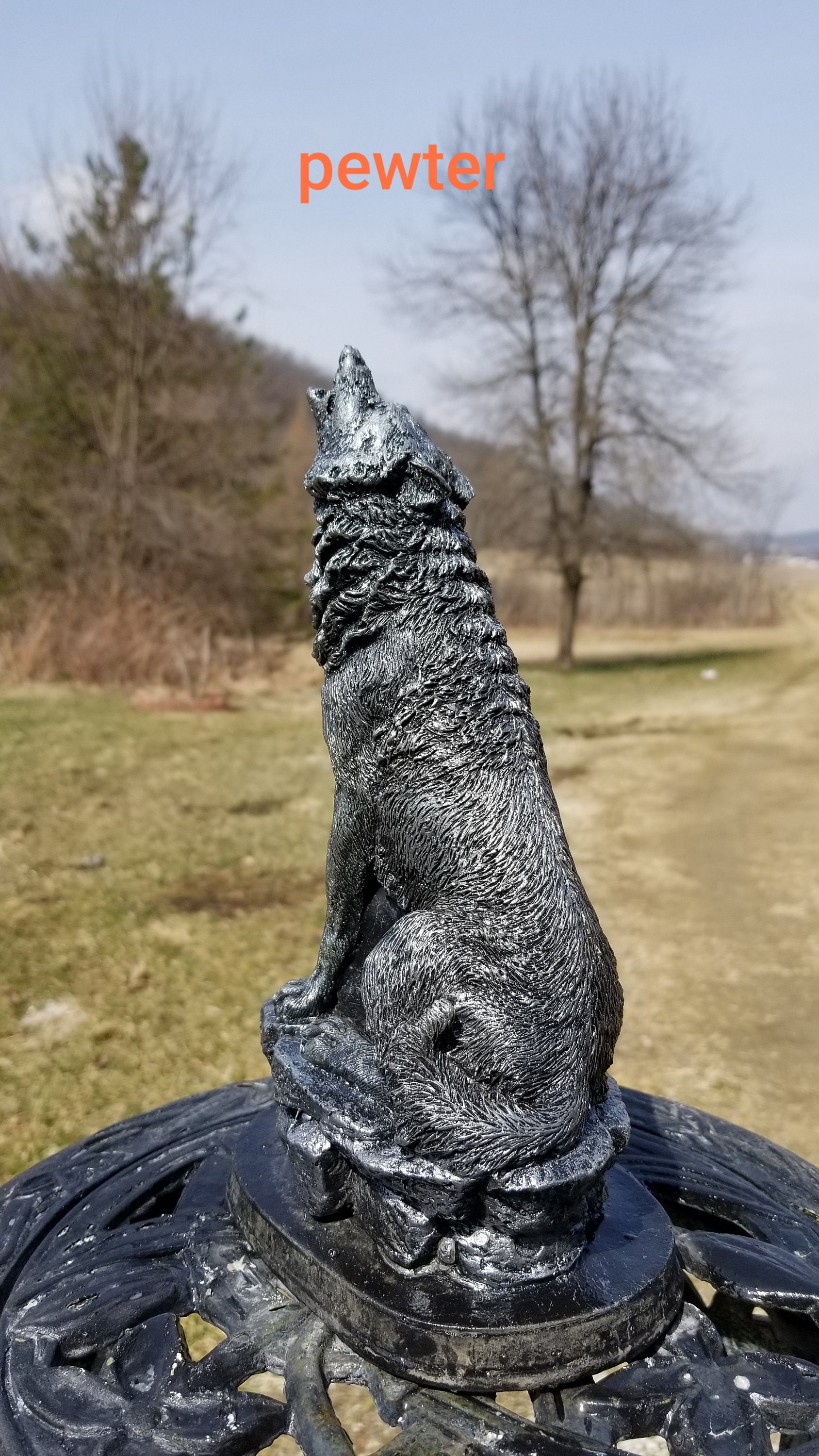 10 alto de hormigón macizo adornos de patio de lobo | Etsy