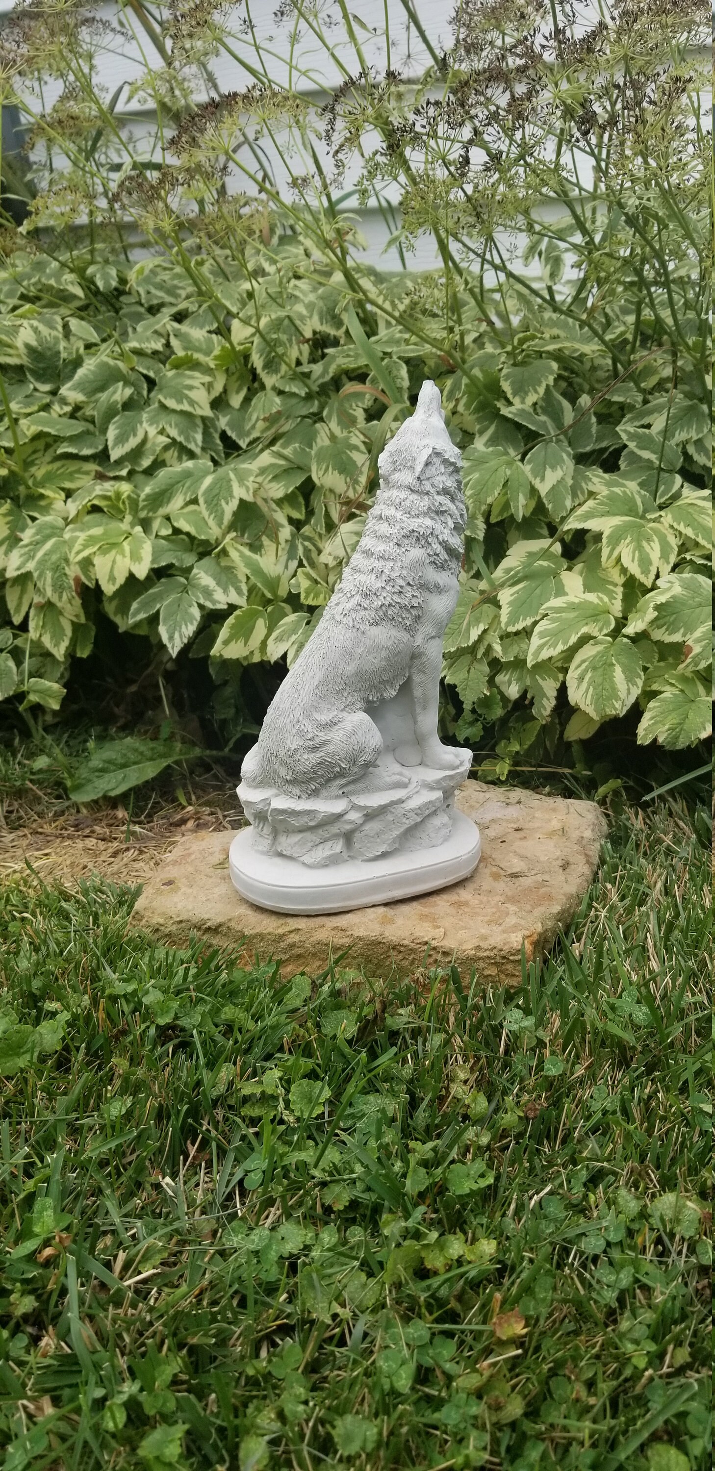 10 inch tall solid concrete Wolf yard ornaments garden Etsy