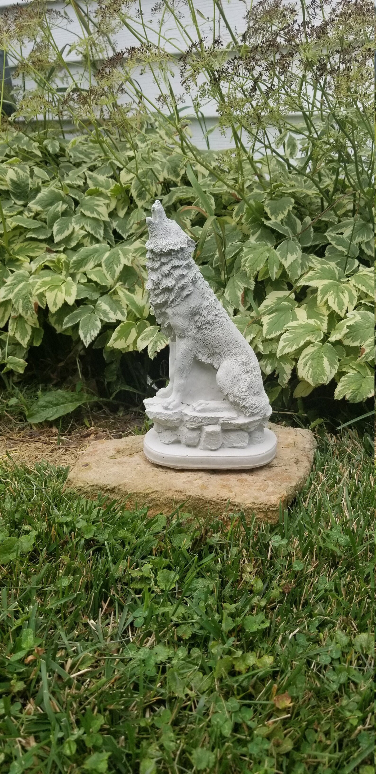 10 inch tall solid concrete Wolf yard ornaments garden Etsy