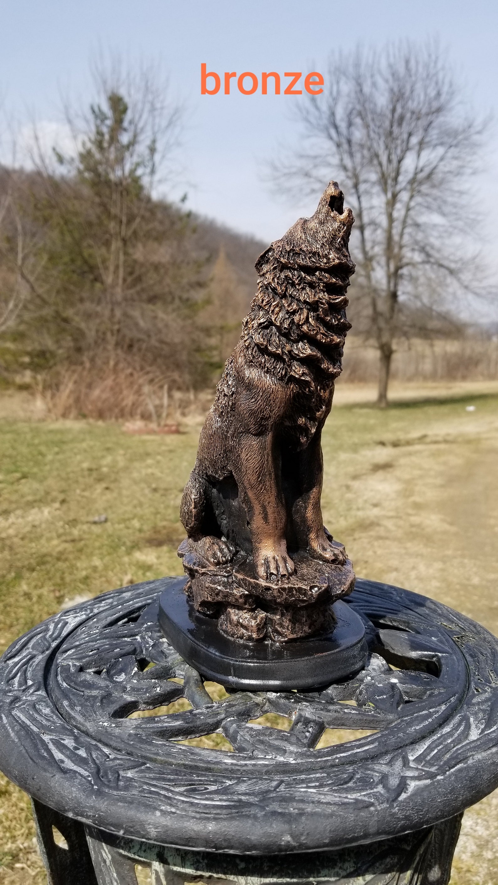 10 alto de hormigón macizo adornos de patio de lobo | Etsy