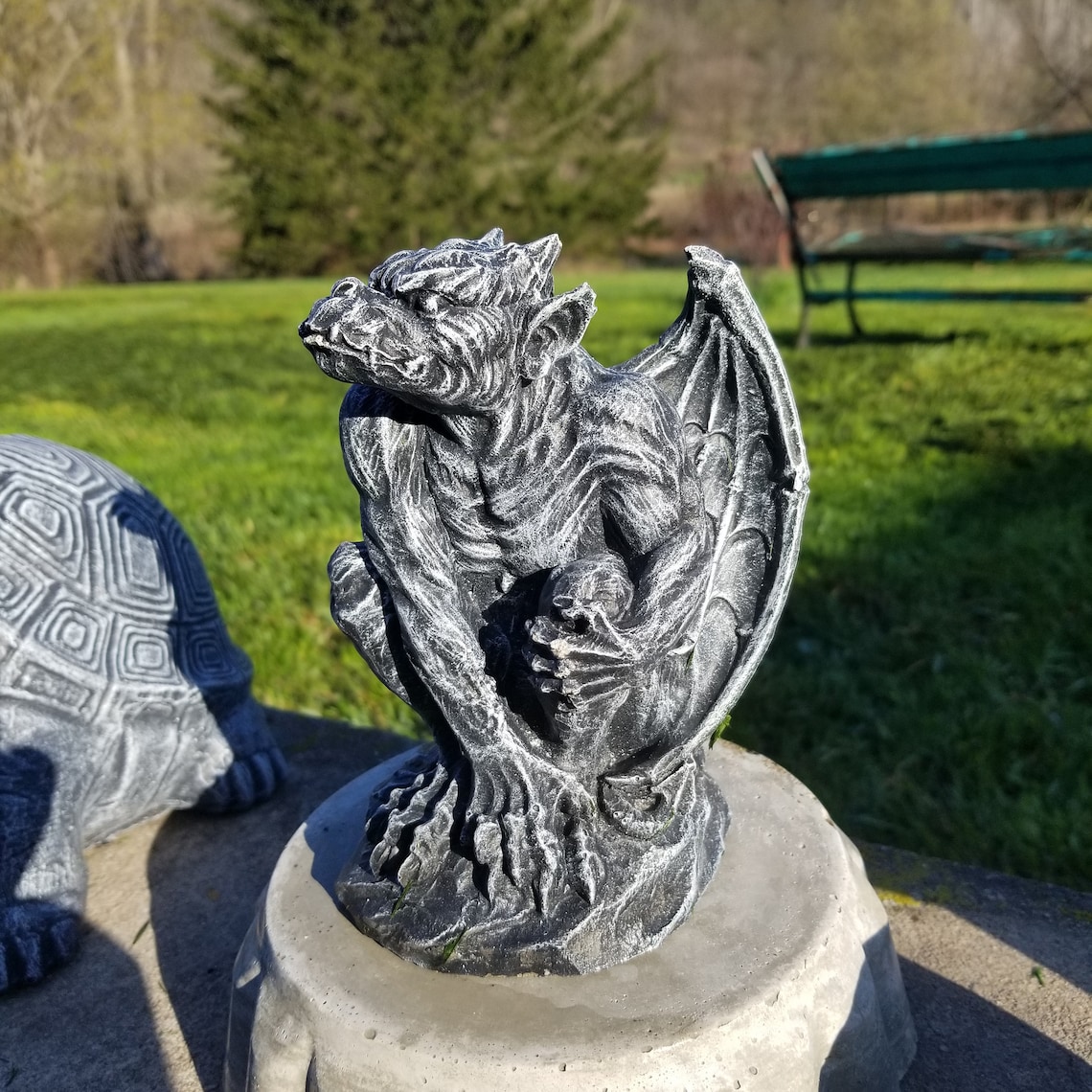 Concrete Gargoyle statue solid concrete cement hand made hand Etsy