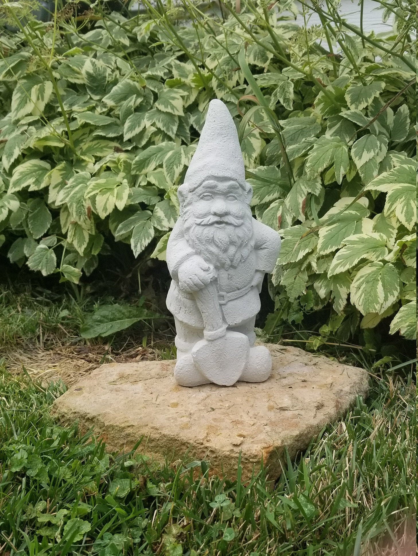 9.5 inches tall. Solid concrete garden gnome gnome statue Etsy