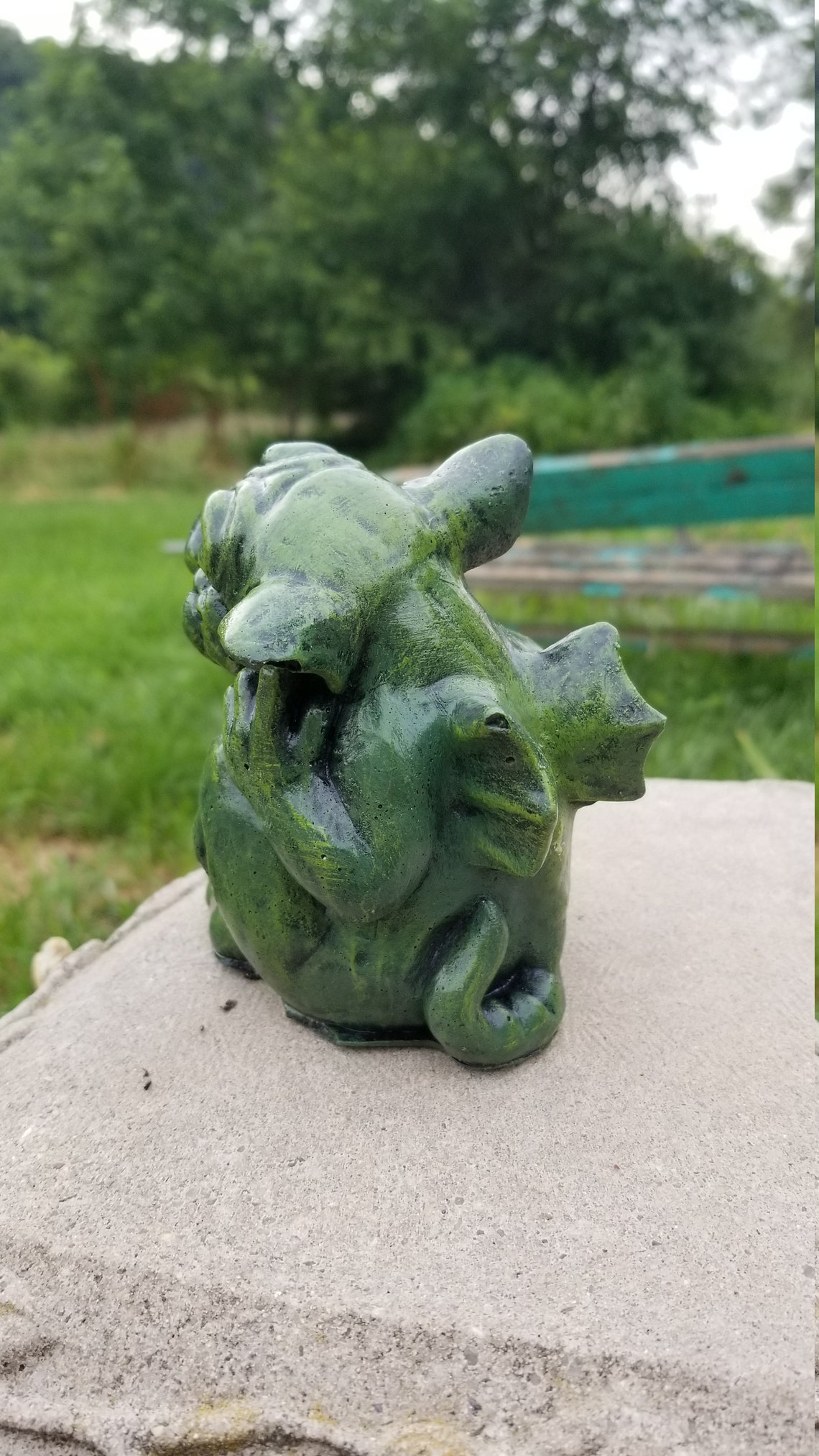 Gargoyle statue solid concrete cement hand made hand painted Etsy