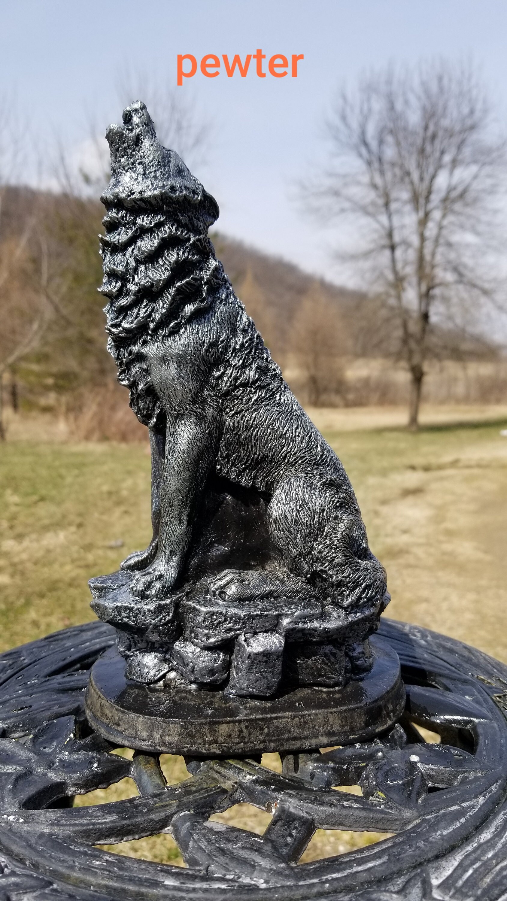 10 alto de hormigón macizo adornos de patio de lobo | Etsy