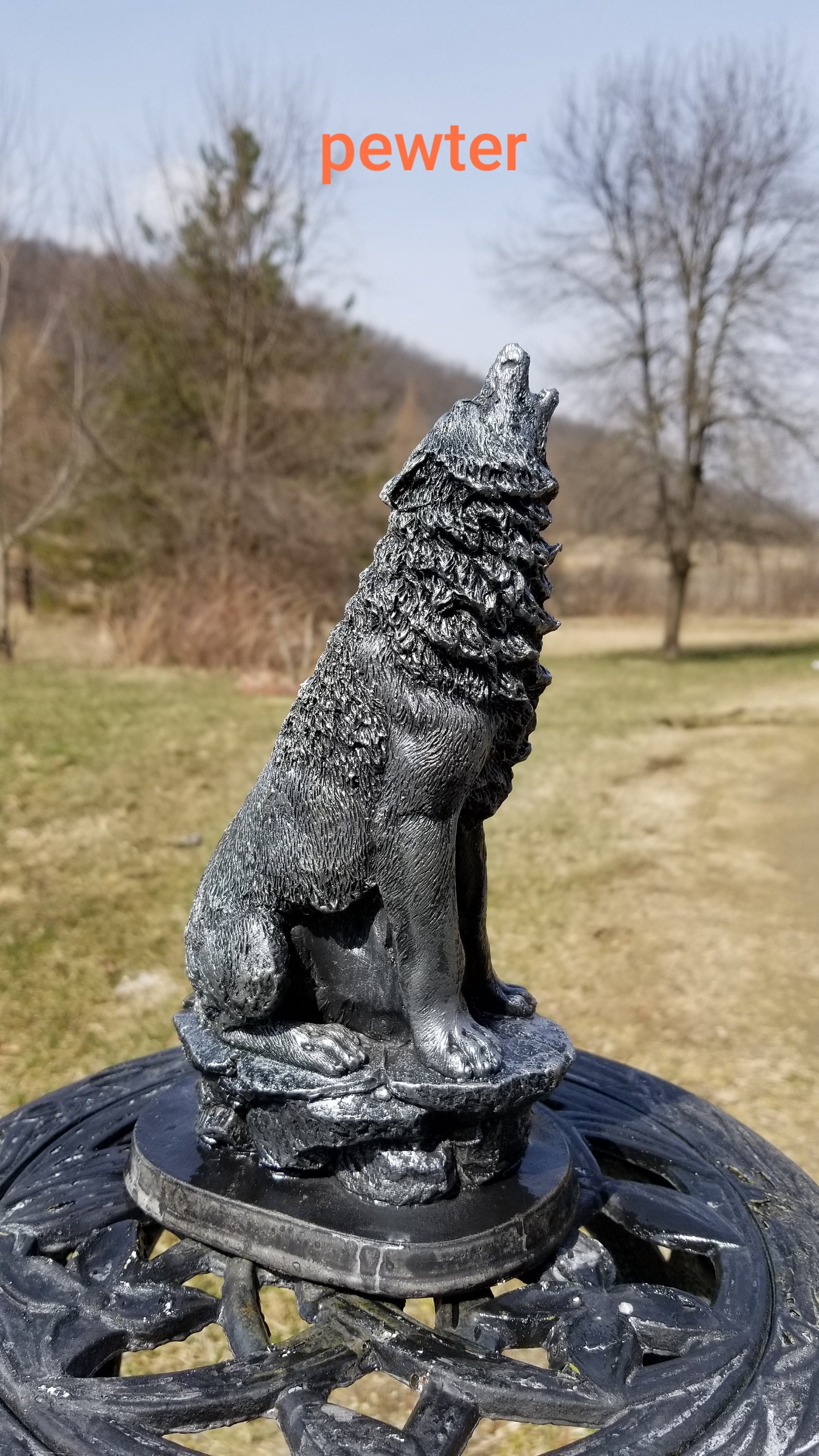10 alto de hormigón macizo adornos de patio de lobo | Etsy