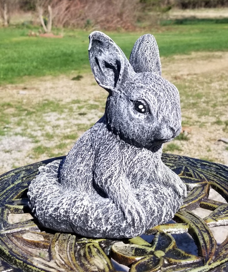 Bunny rabbit concrete statue lawn ornaments garden ornament | Etsy